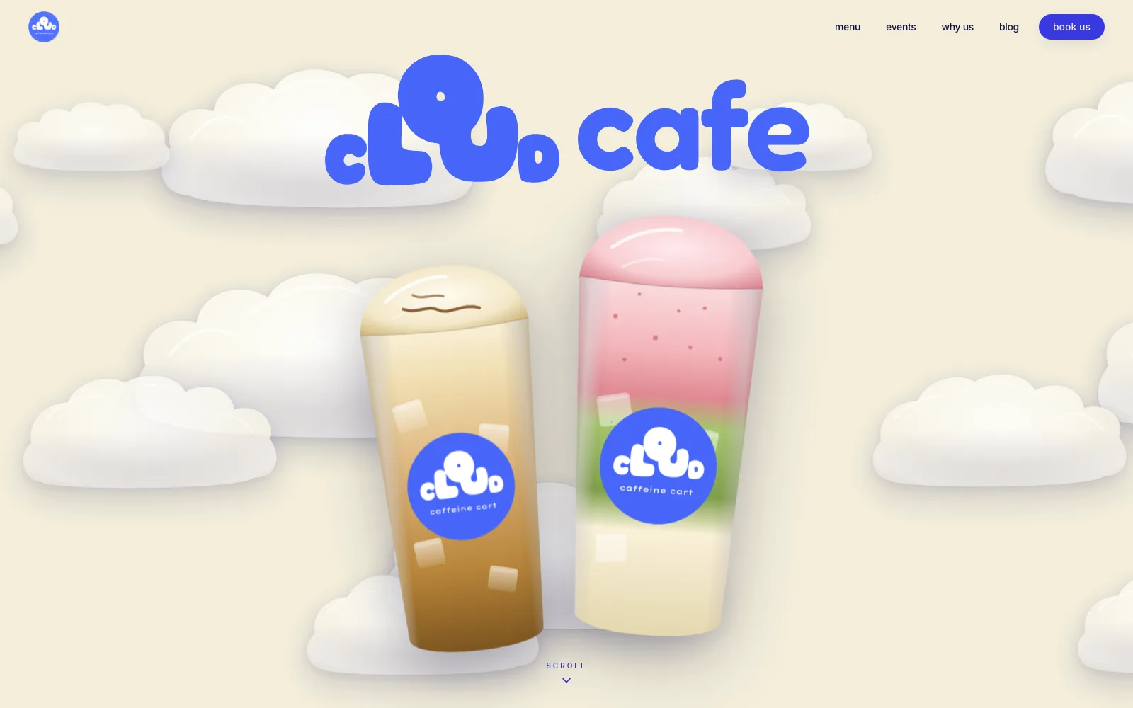 Cloud Cafe mobile matcha and espresso cart website