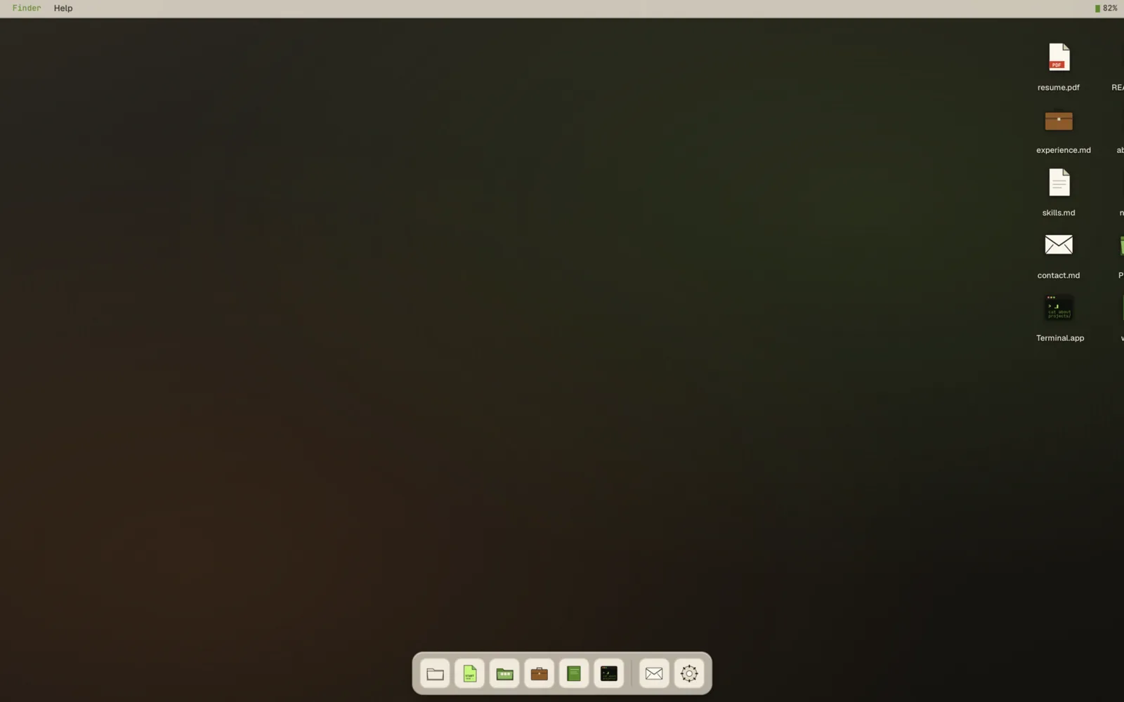 TawilOS desktop, the original version of this portfolio
